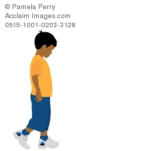 300x300 Art Illustration Of A Little Hispanic Boy Walking Alone