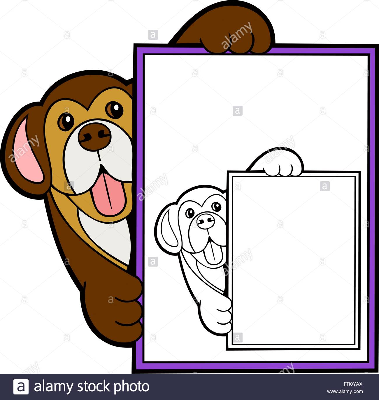 1300x1370 Border With A Cute Dog For Children's Magazine Stock Vector Art