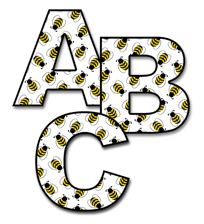 700x769 Bee Alphabet Letter Wall Decal Personalized Childs Name Stickers