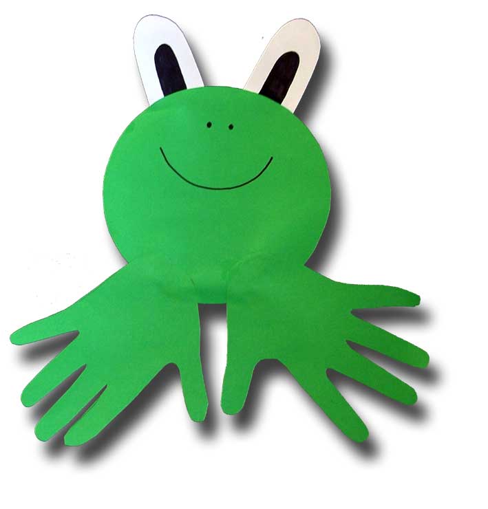 709x740 Paper Crafts For Children Hand Shape Paper Frog