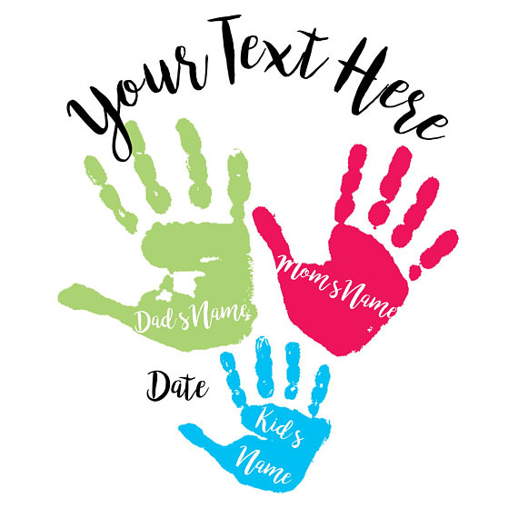 570x570 Women's Family Handprint T Shirt Womens Matching Custom