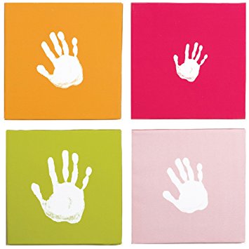 355x355 Pearhead Canvas Handprint Wall Art Set, Pink