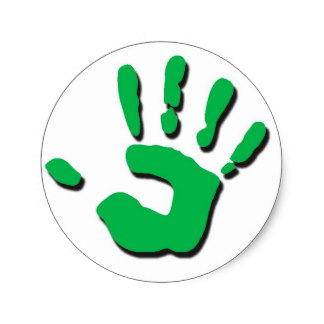 324x324 Hand Print Stickers Zazzle