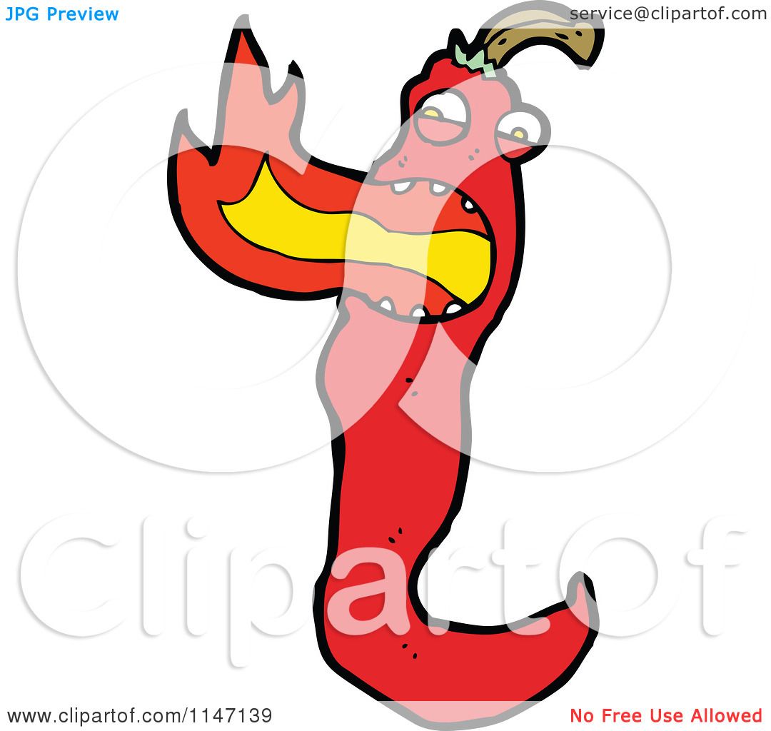 1080x1024 Cartoon Of A Flaming Red Chili Pepper Mascot