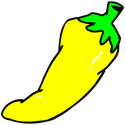 250x250 Yellow Hot Chili Pepper Clip Art Free Borders