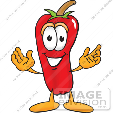 450x450 Clip Art Graphic Of A Red Chilli Pepper Cartoon Character