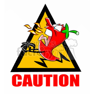 300x300 Royalty Free Hot Chili Pepper Caution Sign 395111 Vector Clip Art