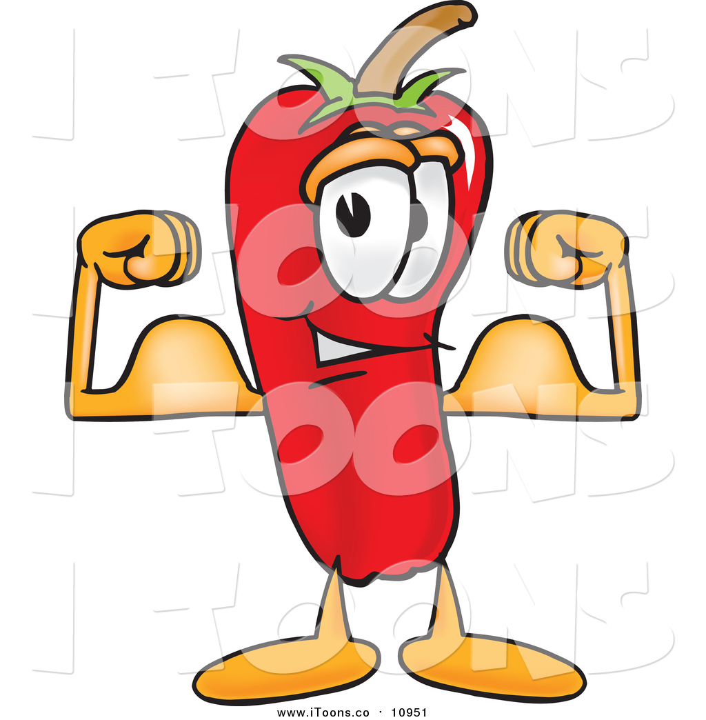 1024x1044 Vector Clip Art Of A Chili Pepper Flexing His Arm Muscles By