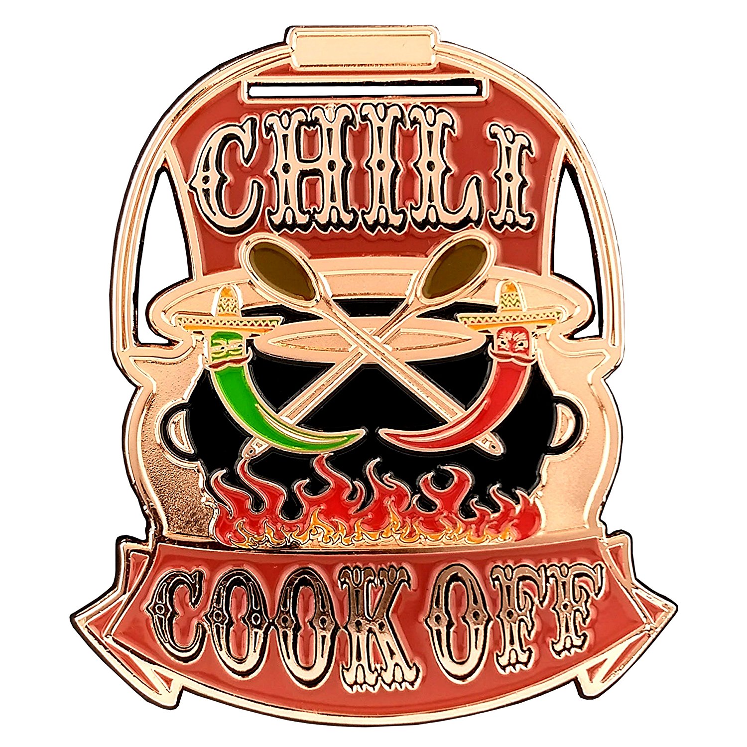 1500x1500 Bronze Chili Cook Off World Class Medal With Red