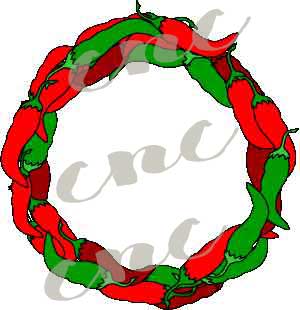 300x310 Christmas Clip Art Chili Peppers Wreath Graphic
