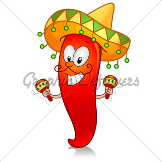 325x325 Happy Chili Pepper Cartoon Dancing With Maracas Gl Stock Images