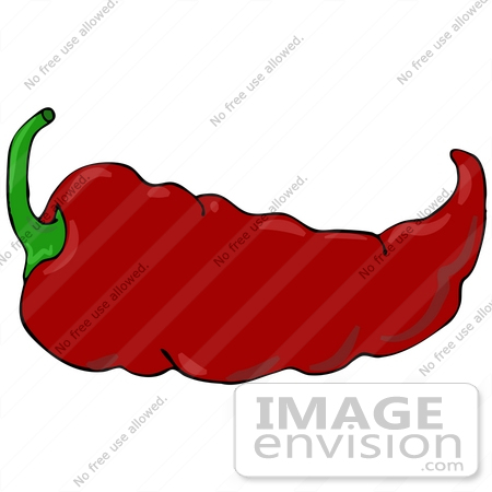 450x450 Clip Art Graphic Of A Spicy Hot Red Chilie Pepper With A Green