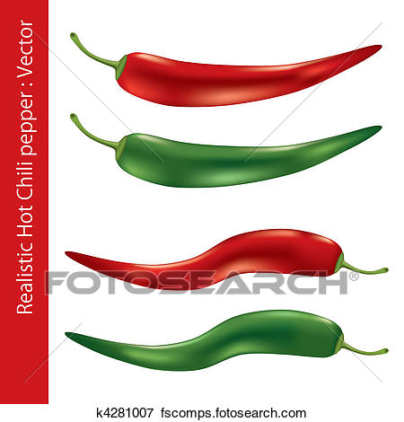 450x470 Clip Art Of Realistic Hot Chili Pepper K4281007