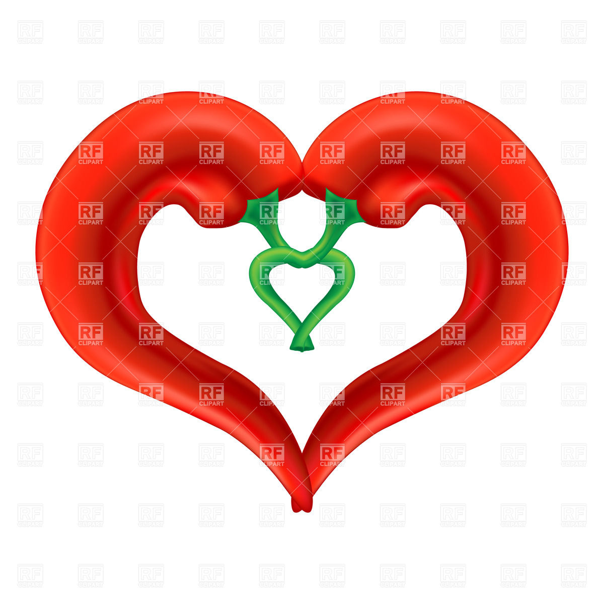 1200x1200 Heart Shaped Chili Peppers Royalty Free Vector Clip Art Image