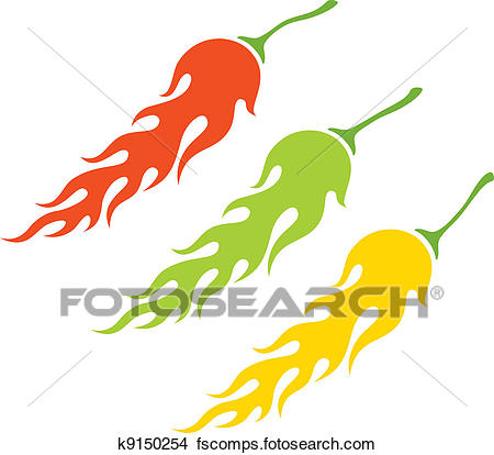 450x414 Clipart Of Chili Peppers K9150254