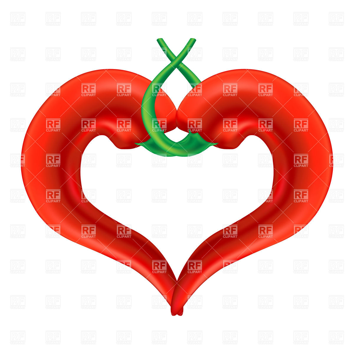 1200x1200 Heart Shaped Chili Pepper Royalty Free Vector Clip Art Image