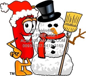 300x267 Illustration Cartoon Chili Pepper By A Snow Man