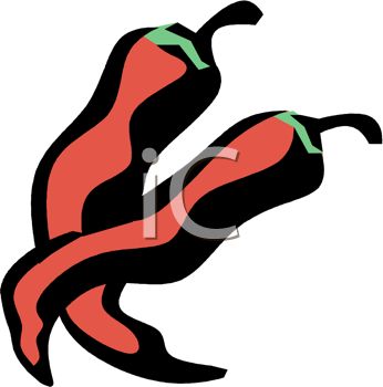 346x350 Picture Of Chili Peppers On A White Background In A Vector Clip