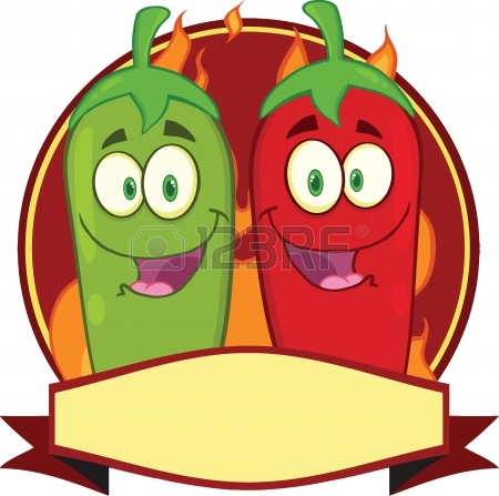 450x447 Smiling Red Chili Pepper Cartoon Mascot Character Waving
