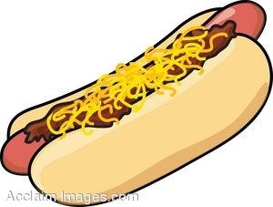 300x227 Clip Art Of A Cartoon Chili Dog With Cheese