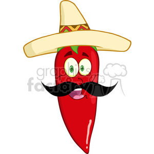 300x300 Royalty Free 6776 Royalty Free Clip Art Smiling Red Chili Pepper