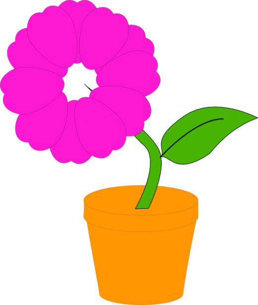 520x615 Pink Flower Pot Clipart