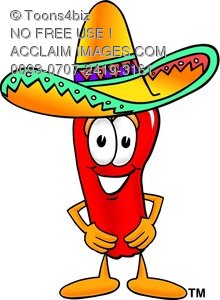 220x300 Toons4biz Cartoon Chili Pepper Character Wearing A Mexican