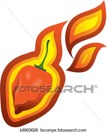 377x470 Clip Art Of Chilli Pepper Habanero K8903026
