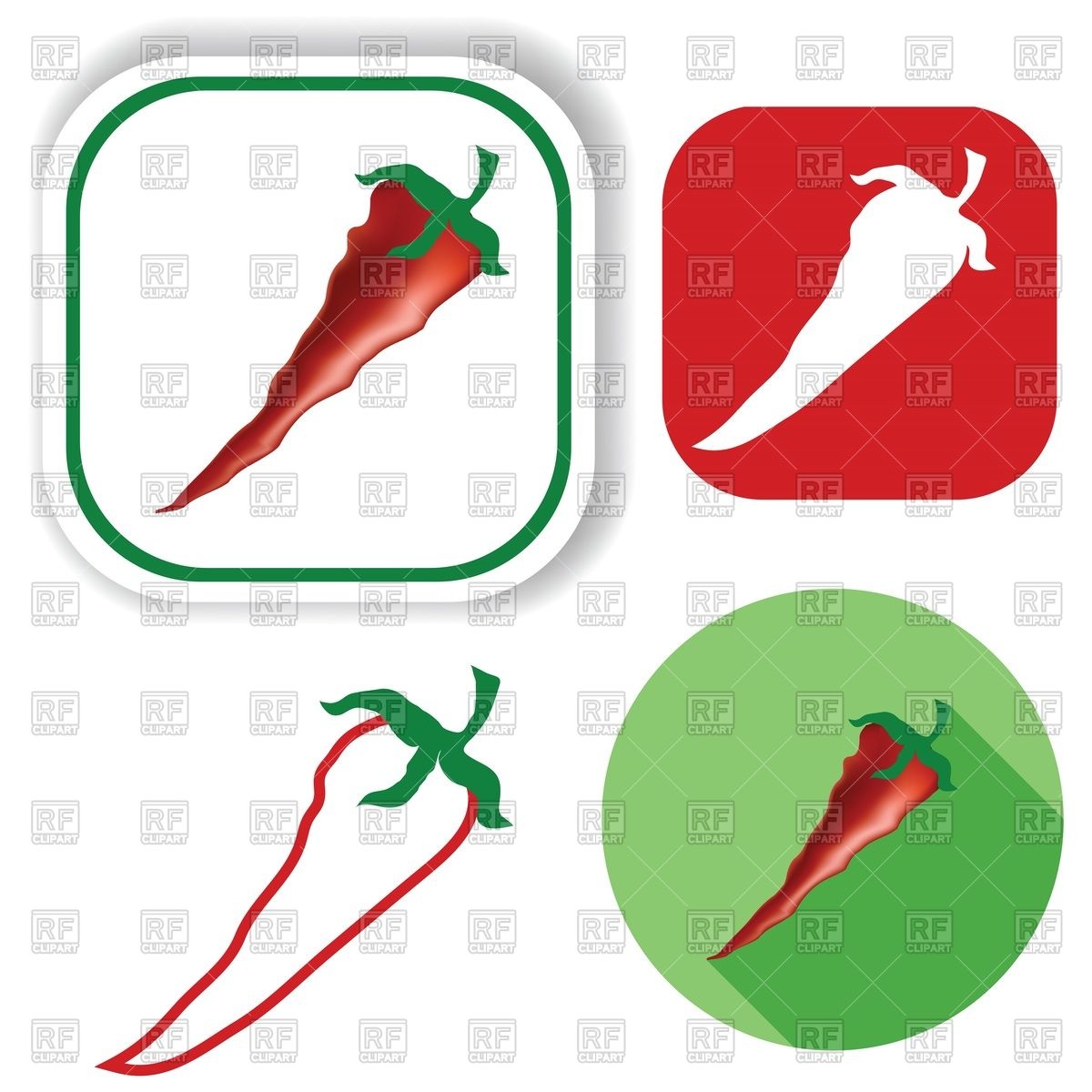 1200x1200 Red Chilli Pepper Icons Royalty Free Vector Clip Art Image