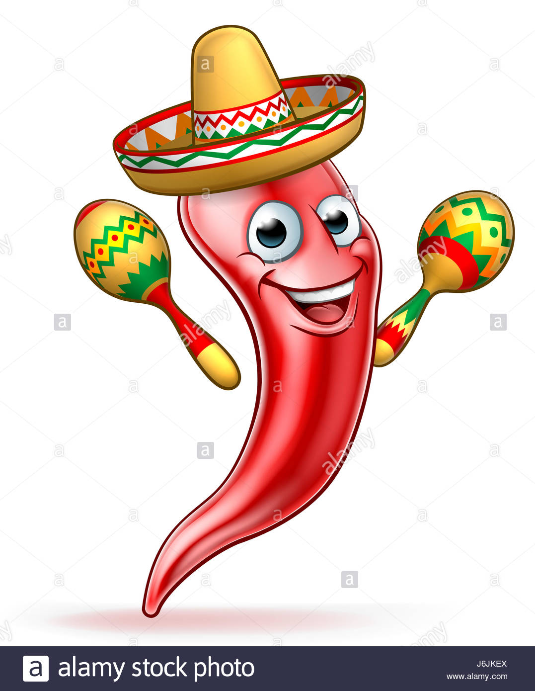 1077x1390 A Mexican Red Chilli Pepper Cartoon Character Wearing A Sombrero