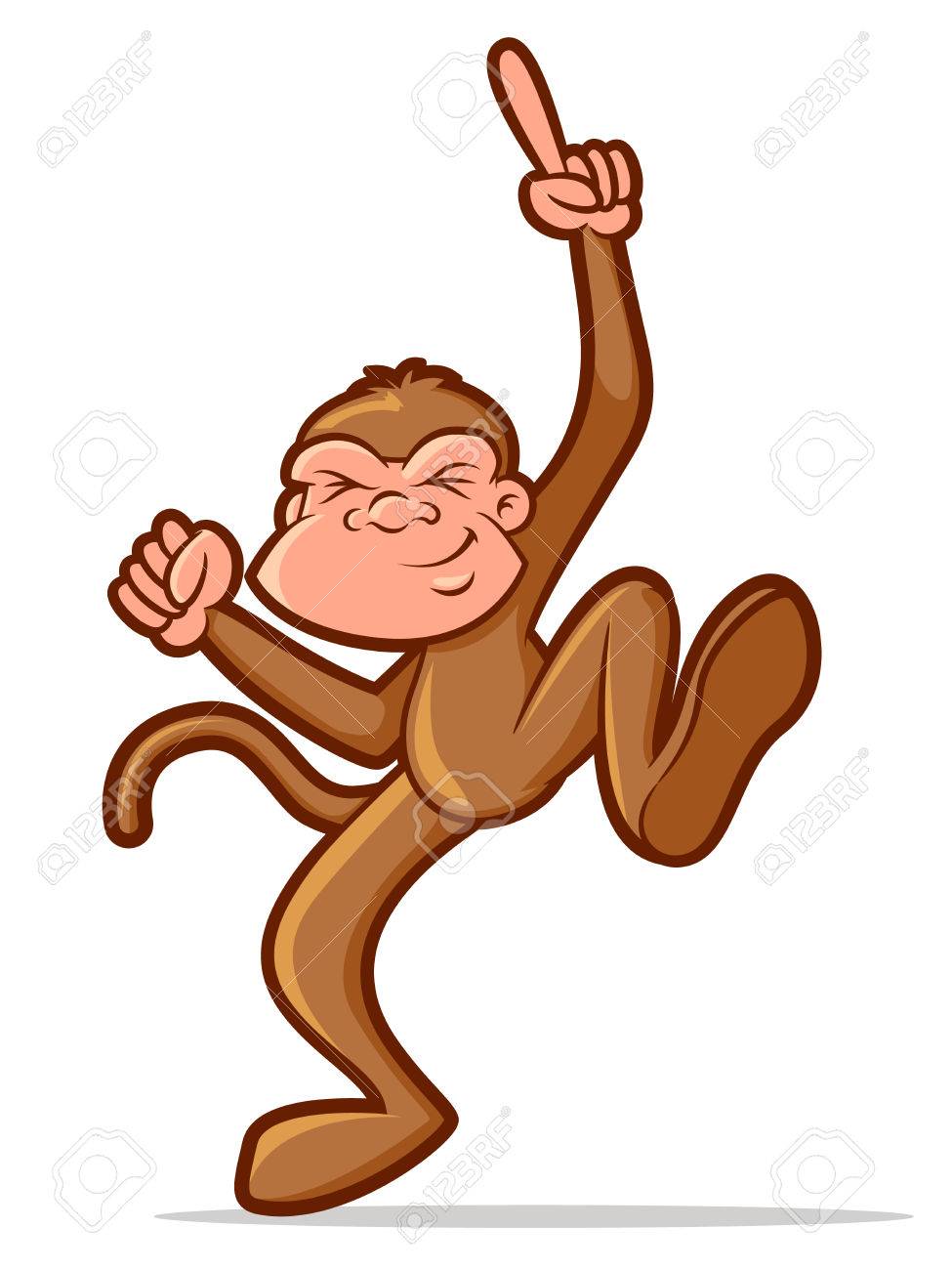 975x1300 Illustration Of A Chimp Character Dancing Royalty Free Cliparts