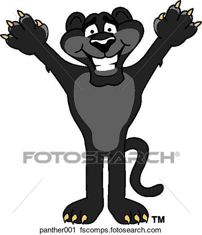 404x470 Clipart Of Panther Standing Panther001
