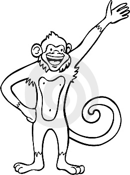 261x350 Monkey Clip Art Black And White Clipart Panda