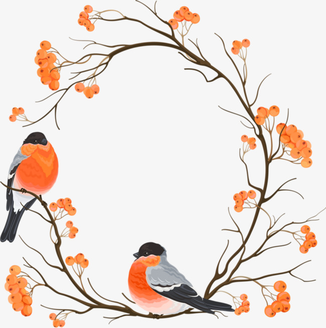 650x653 Chinese Wind Round Border Branch Bird, Chinese Style, Branches