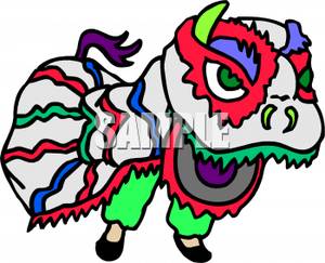 300x243 Chinese Dragon On New Years Clip Art Image