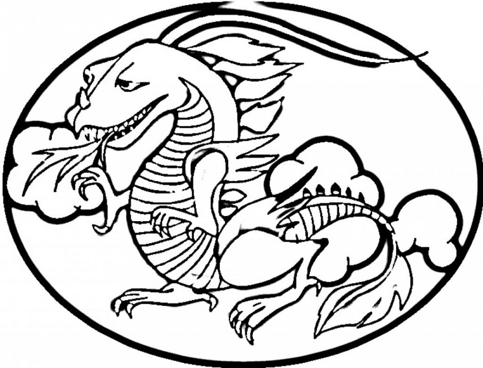 940x717 Chinese Dragon Clipart Outline Drawing