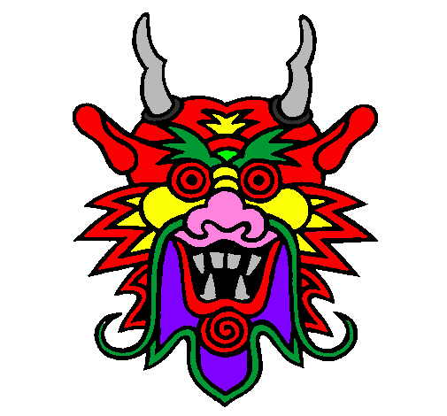 505x470 Colored Page Dragon Face Painted By D