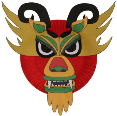 400x397 Paper Plate Dragon Craft