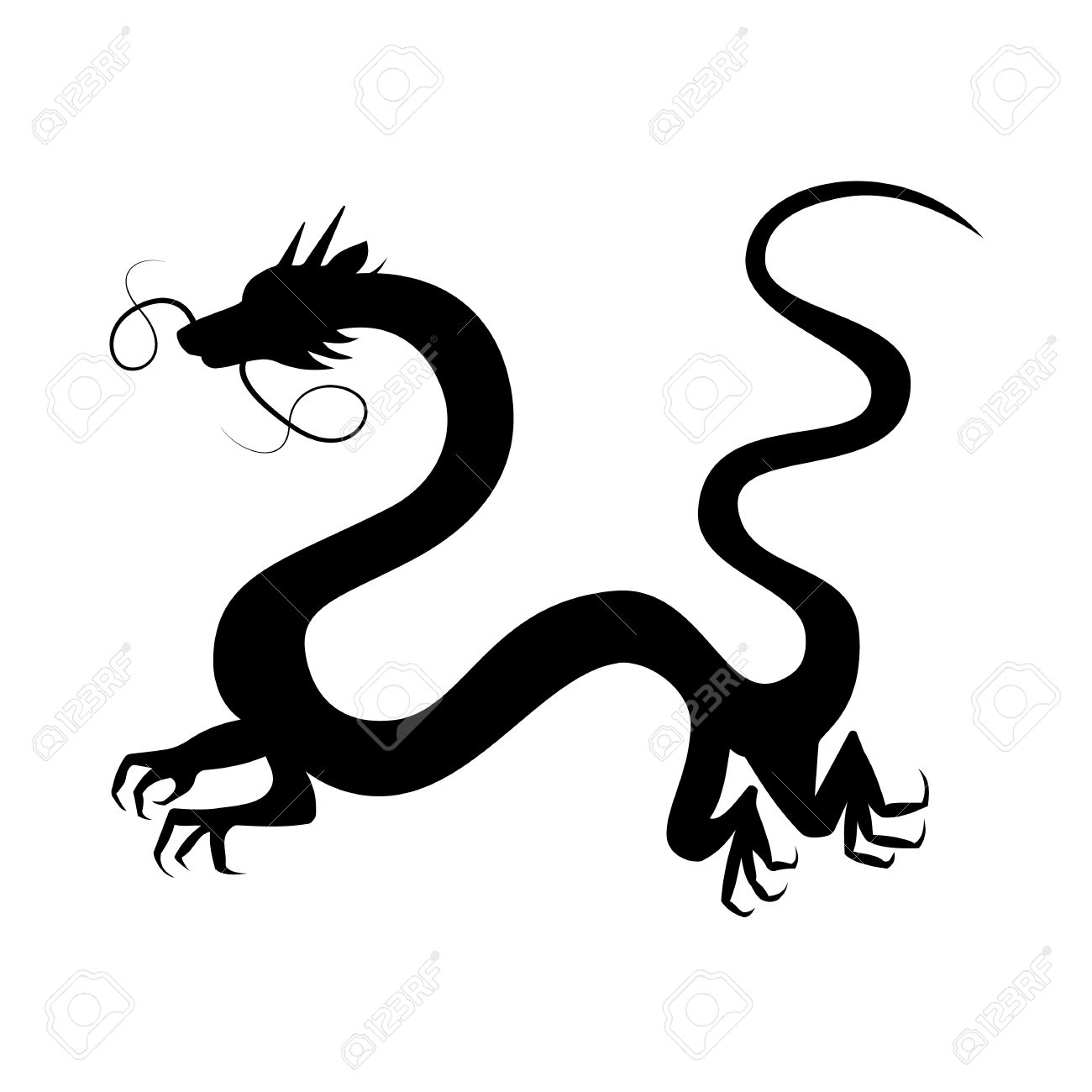 1300x1300 Chinese Dragon Clipart Silhouette