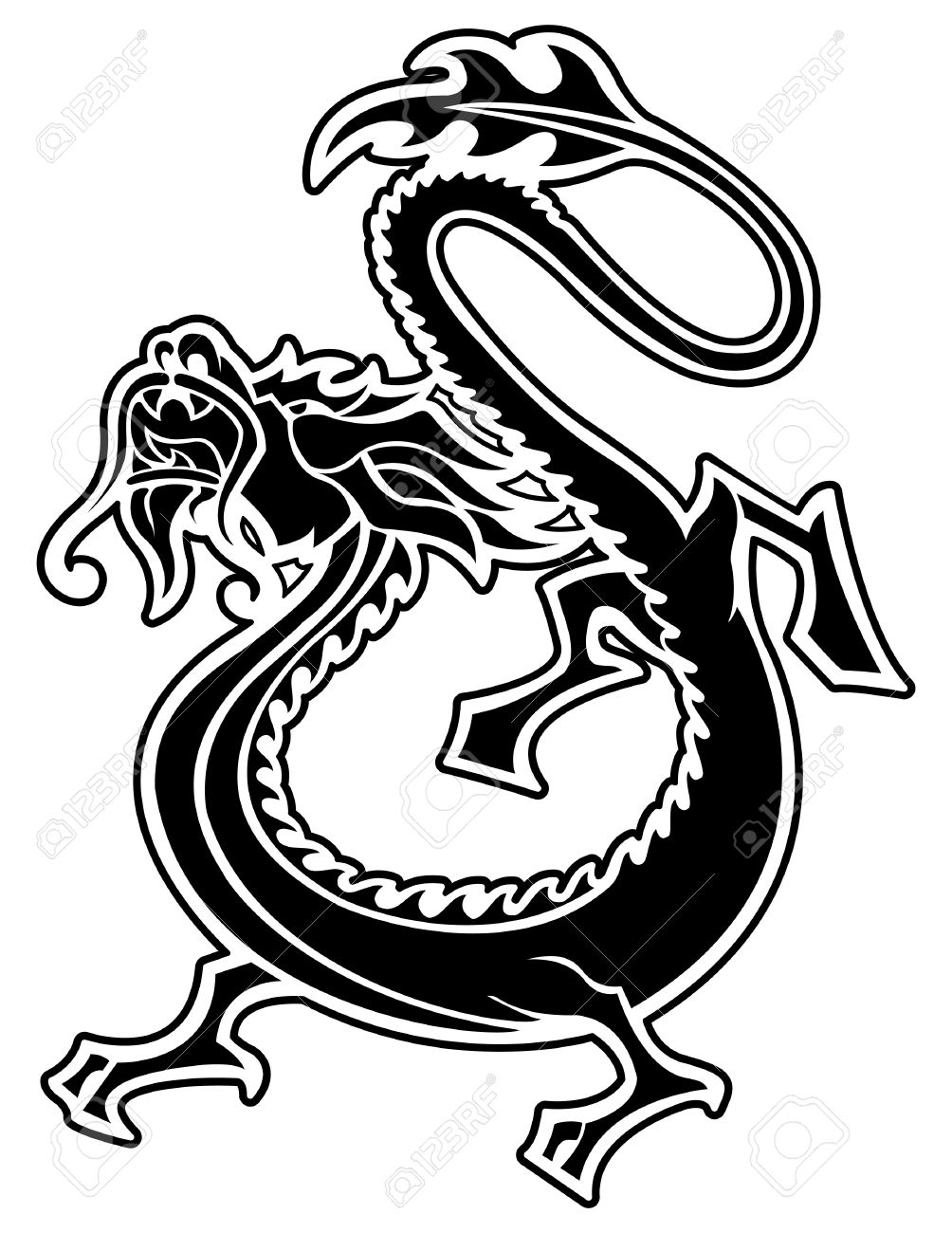 1004x1300 Vector Chinese Dragon Tattoo Royalty Free Cliparts, Vectors,