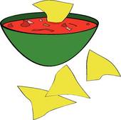 170x168 Clip Art Of Tortilla Chips With Salsa K4449759