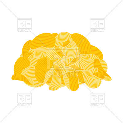 400x400 Pile Potato Chips On White Background Royalty Free Vector Clip Art