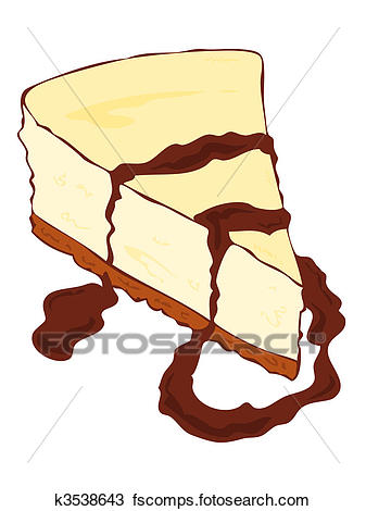 337x470 Clipart Of Cheesecake Slice With Chocolate. K3538643