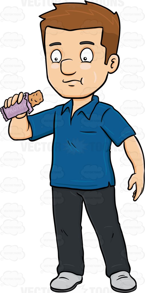 507x1024 A Man Munching On A Chocolate Bar Cartoon Clipart
