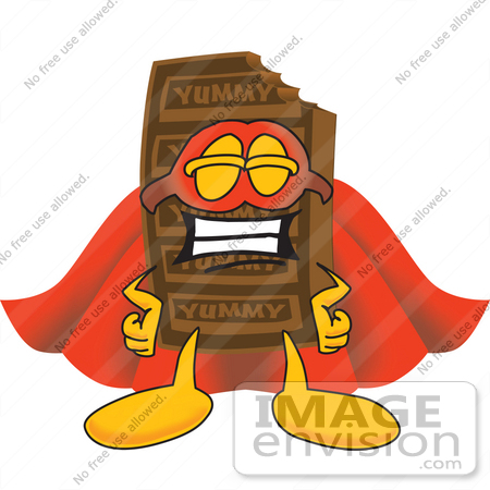 450x450 Clip Art Graphic Of A Chocolate Candy Bar Mascot Character Dressed