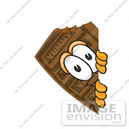 450x450 Clip Art Graphic Of A Chocolate Candy Bar Mascot Character Peeking