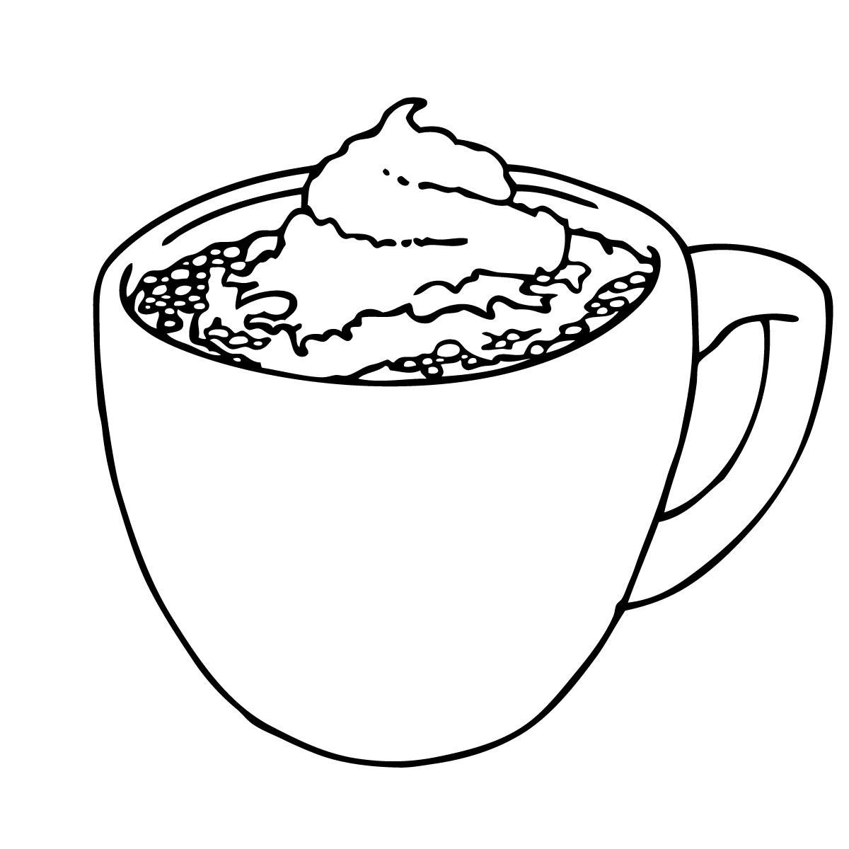 1200x1200 Clip Art Hot Chocolate Clip Art Black And White