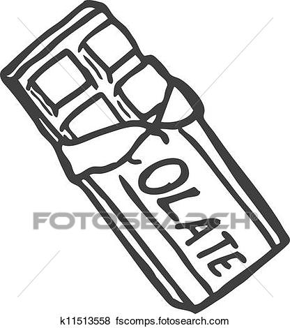 416x470 Clip Art Of Chocolate Bar Doodle K11513558