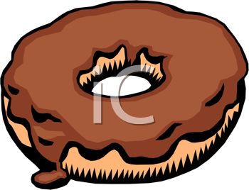 350x268 Picture Of A Chocolate Donut In A Vector Clip Art Illustration