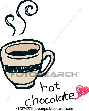 377x470 Clip Art Of Hot Chocolate Doodle K15374276